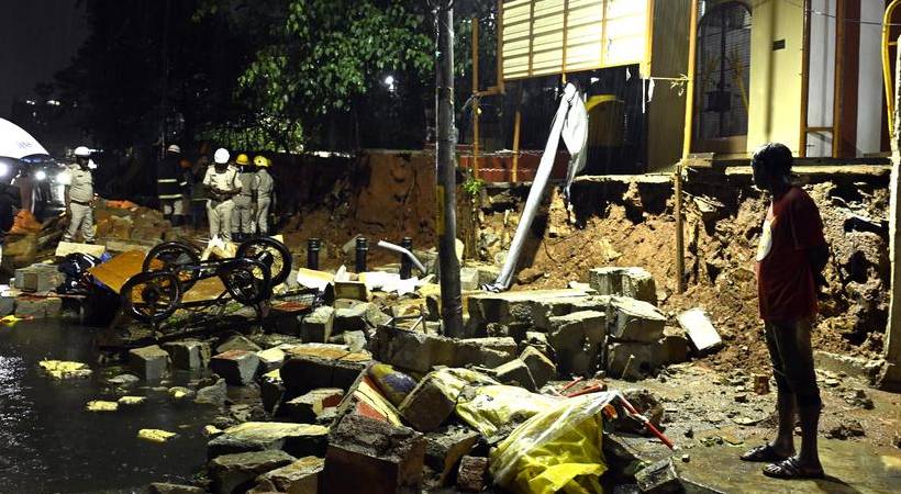wall accident in banglore