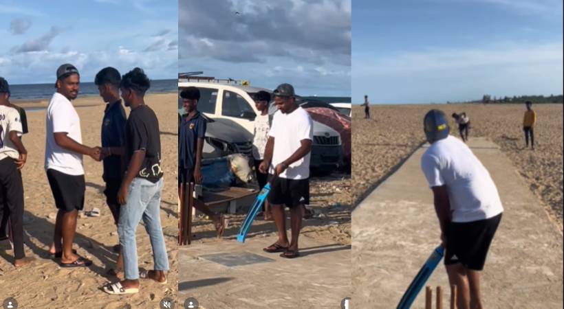 SANJU SAMSON AT CHENNAI BEACH VIRAL VIDEO