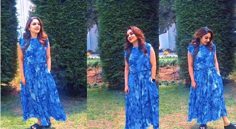 ബ്ലൂ ഡ്രസില്‍ എലഗന്റ് ലുക്ക്; ആരാധകര്‍ക്കായി ‘തേരിറങ്ങും മുകിലേ’ പാടി റിമി ടോമി